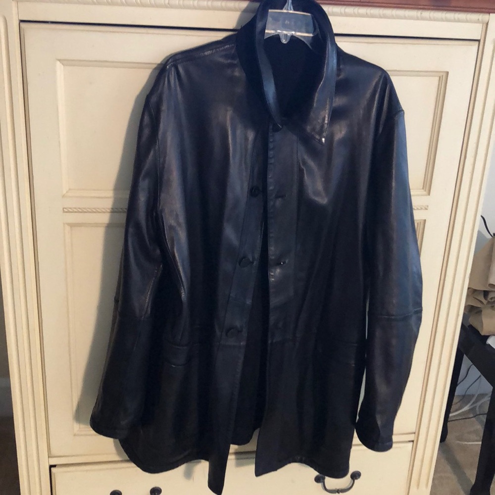 Por Santa Maria leather/suede reversible unisex jacket